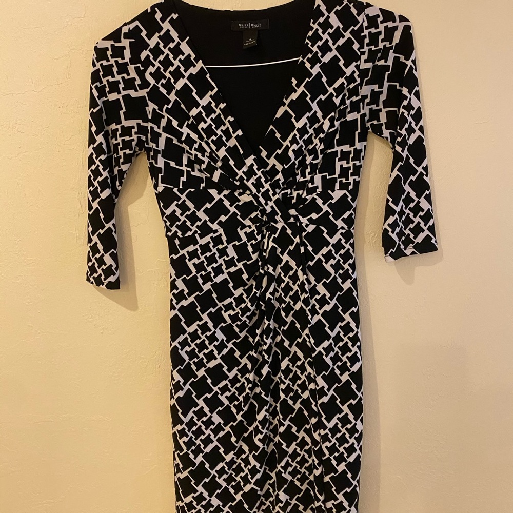 WHBM Twist Front V Neck Jersey Dress